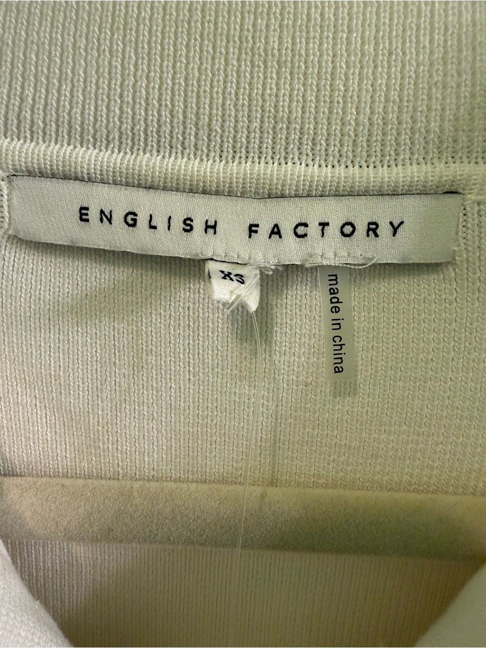English Factory White Mini Polo Dress with Navy Trim - Picture 3 of 5